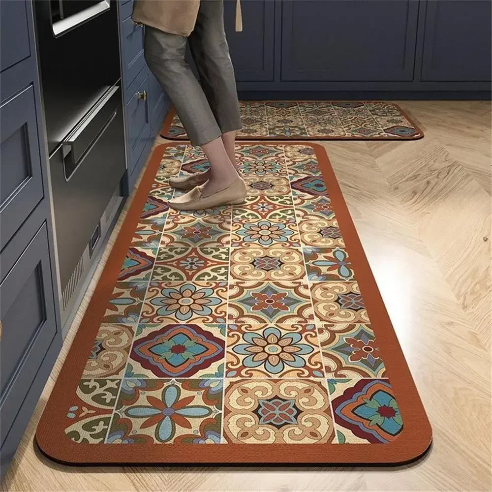 VIKAMA 1/2pcs Kitchen Floor Mat, Anti-Slip And Easy To Maintain, Home Decoration, Entrance Porch Carpet, Living Room Floor Mat