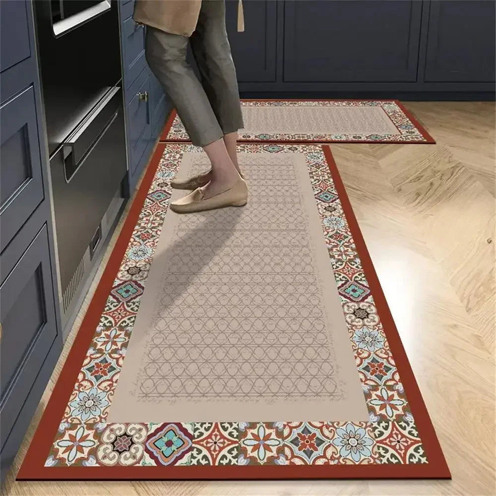 VIKAMA 1/2pcs Kitchen Floor Mat, Anti-Slip And Easy To Maintain, Home Decoration, Entrance Porch Carpet, Living Room Floor Mat