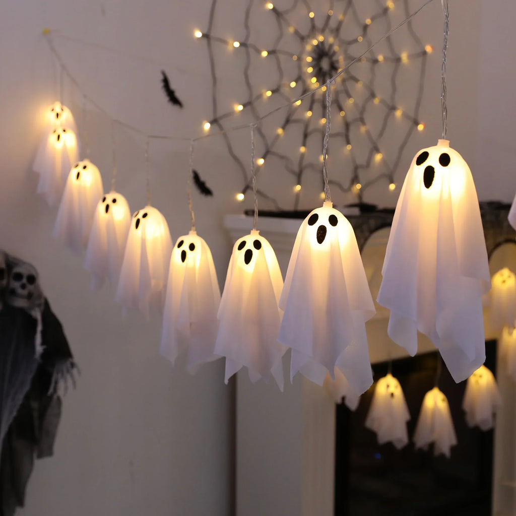 Halloween Ghost LED String Lights for Indoor Window Decor