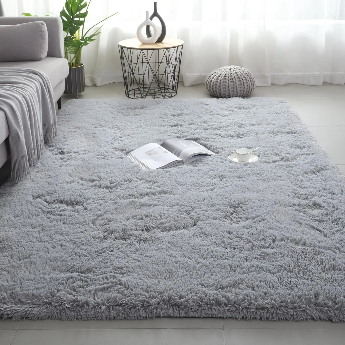 VIKAMA Ultra-Soft Puffy Rug, Bedroom & Living Room Indoor Floor Mat, Nursery Carpet, Children's Girls' Room Home Decor