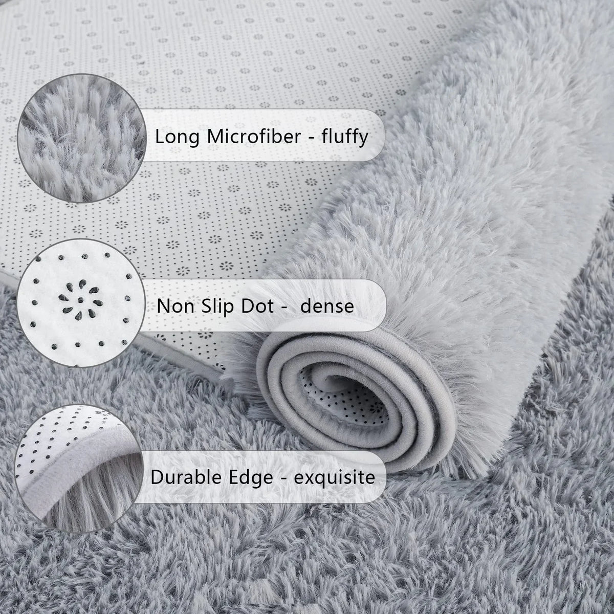 VIKAMA Soft Running Rug, Plush And Fluffy Bedroom And Living Room Carpet, Nursery And Children's Room Floor Mat For Home Decor