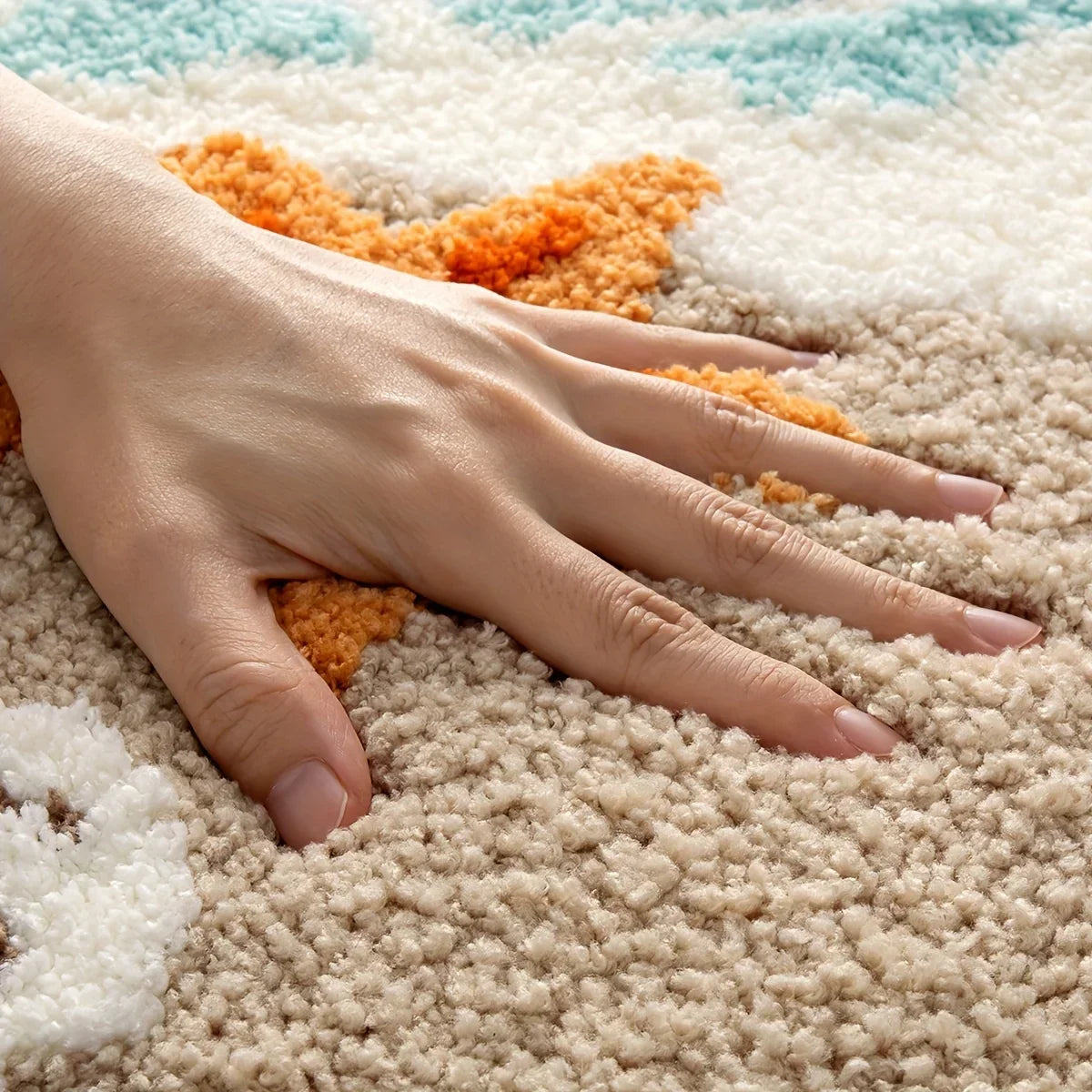 VIKAMA Summer Wave Beach Carpet Bathroom Absorbent Mat Bathtub Foot Mat Easy To Clean Waterproof Carpet Bathroom Mat Decoration
