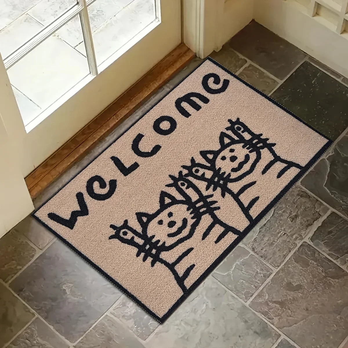 VIKAMA Simple Cat Carpet Stain-Resistant Doormat Welcome Mat Kitchen Rug Living Room Carpet Rug For Bedroom Home Decoration