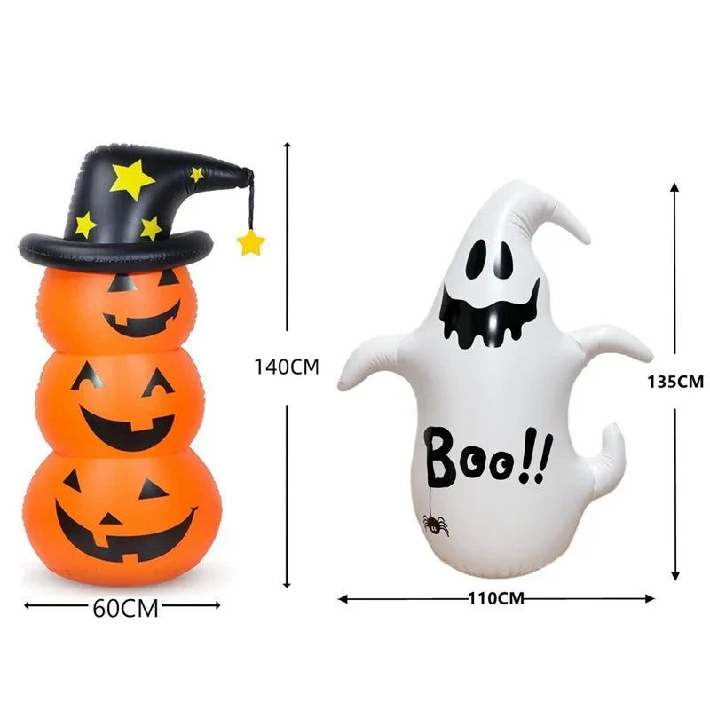 Halloween Inflatable LED Pumpkin & Ghost Outdoor Decoration Set