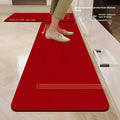 VIKAMA Diatomaceous Earth Kitchen Floor Mats New Chinese Non-slip Dirt-resistant Cuttable Carpet Red Entrance Bathroom Mat