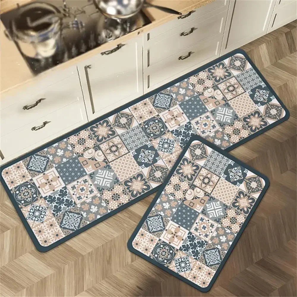 VIKAMA 1/2pcs Kitchen Floor Mat, Anti-Slip And Easy To Maintain, Home Decoration, Entrance Porch Carpet, Living Room Floor Mat