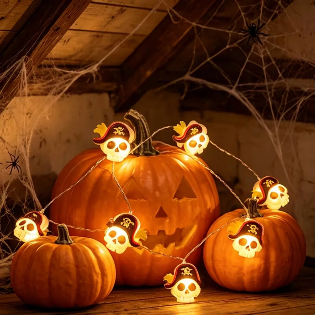 Pirate Skull Halloween String Lights
