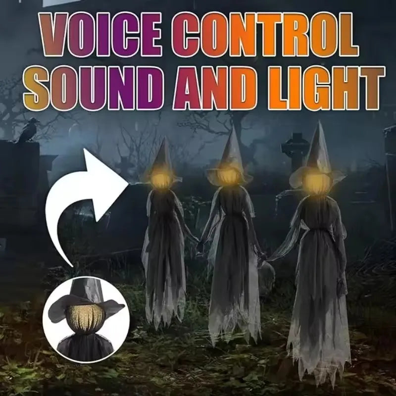 Light-Up Witch Stakes Halloween Outdoor Decoration