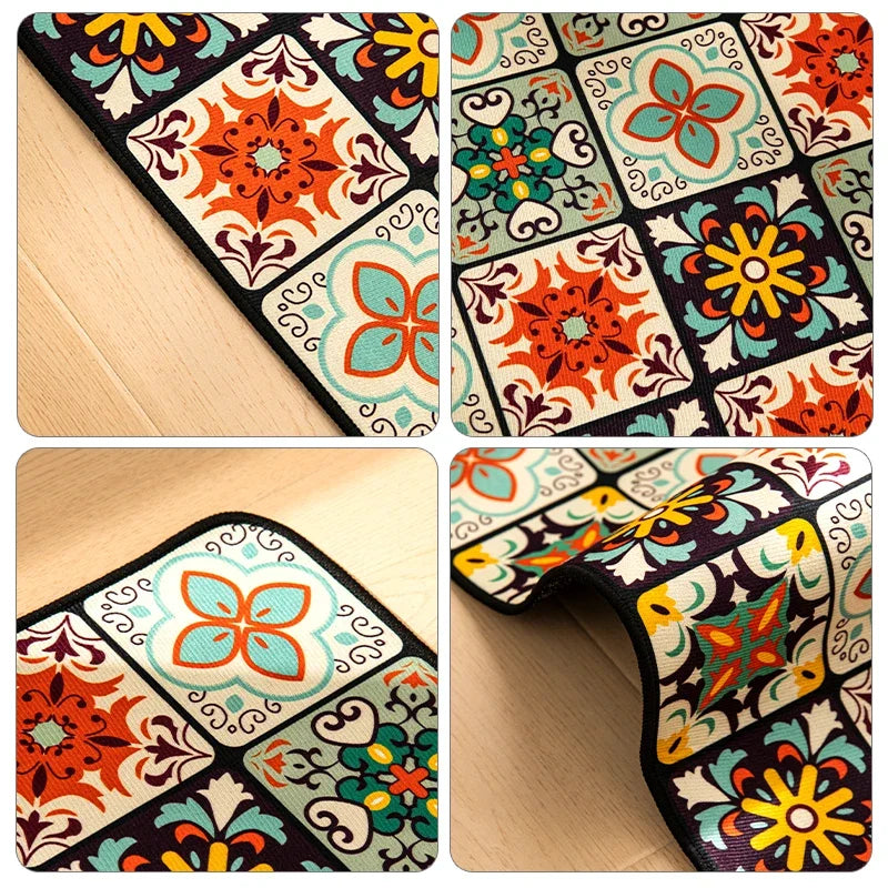 VIKAMA 1/2PCS Kitchen Oil-Resistant Floor Mat, Bathroom Absorbent Quick-Drying Carpet, Anti-Slip Doormat For Home Decoration