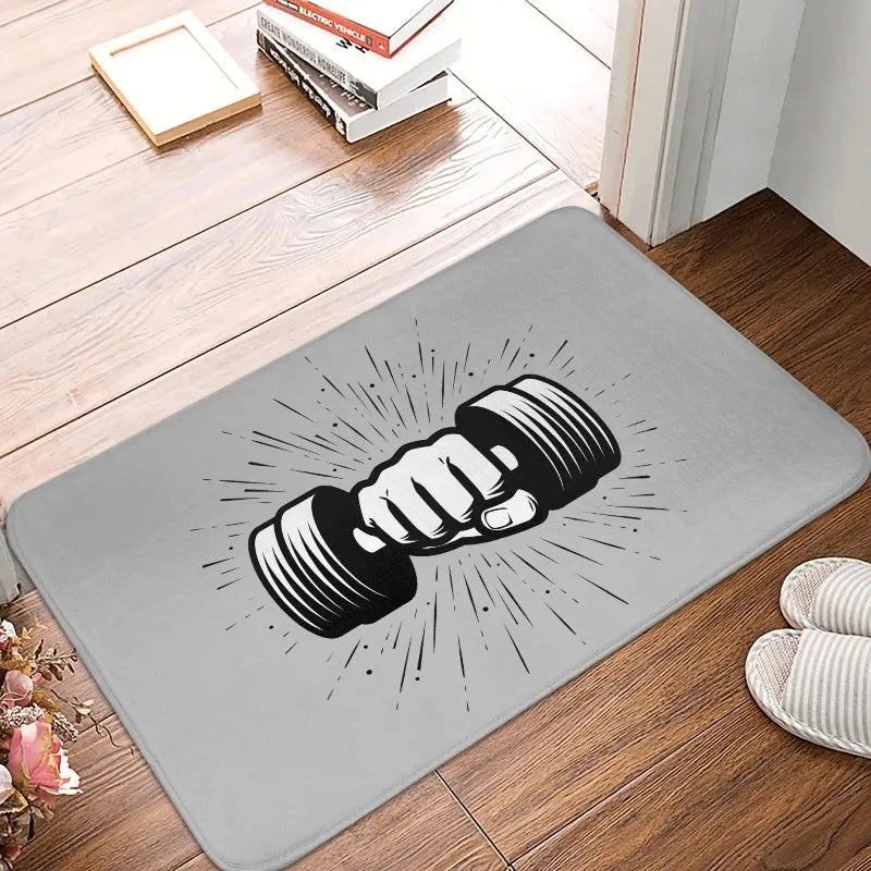 Bodybuilding Fitness Powerhouse Gym Front Door Mat Anti-Slip Carpet Outdoor mat Absorbent Doormat Garden Garage Entrance Rug