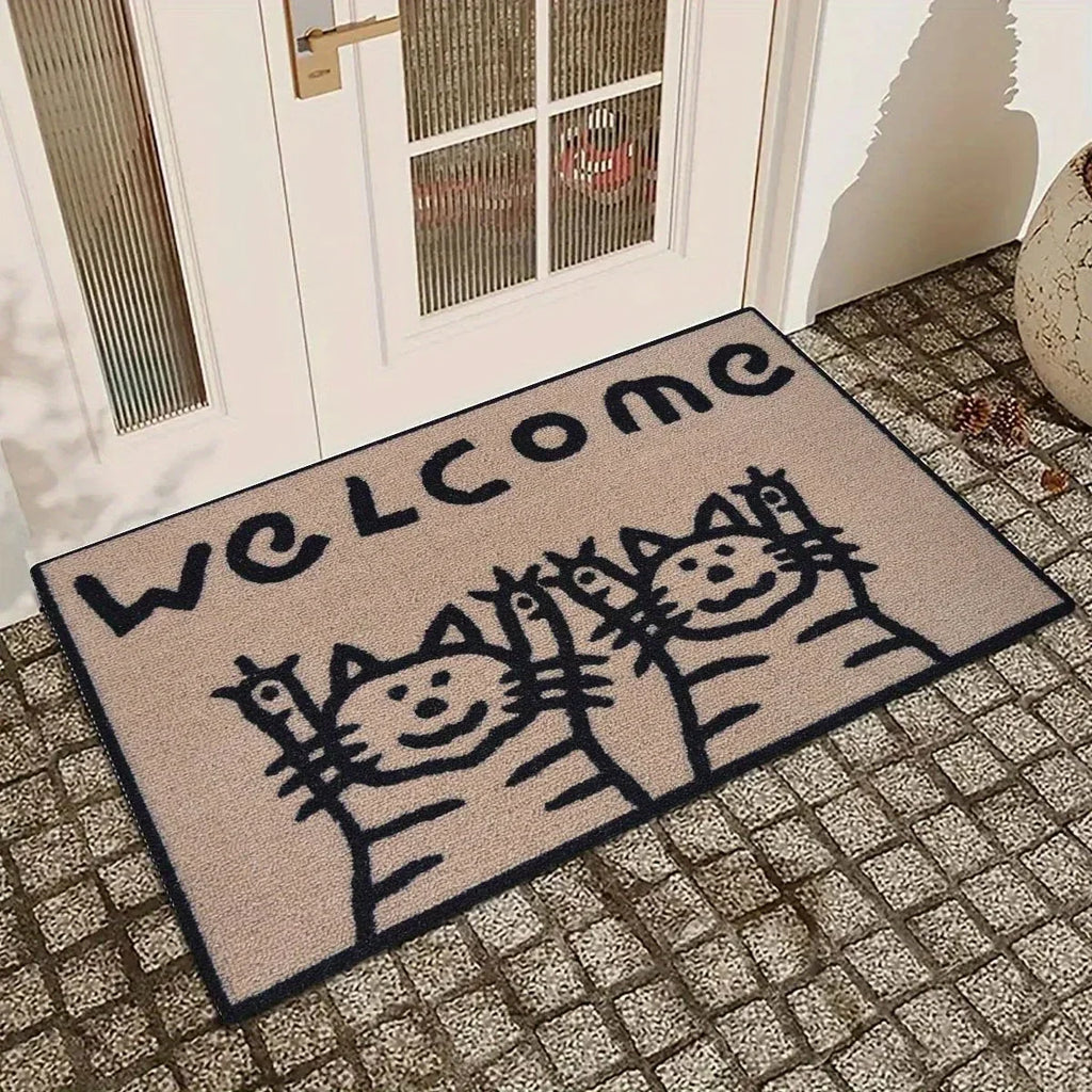 VIKAMA Simple Cat Carpet Stain-Resistant Doormat Welcome Mat Kitchen Rug Living Room Carpet Rug For Bedroom Home Decoration