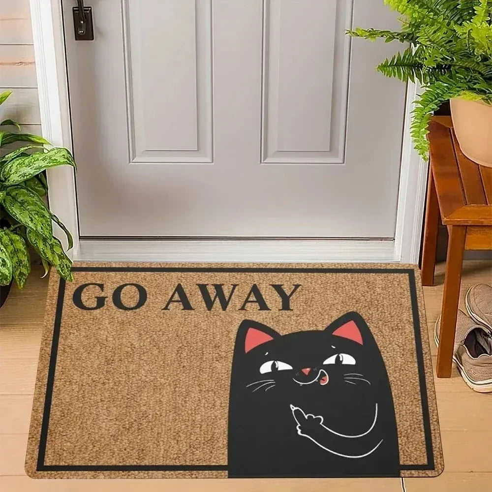 Go Away Doormat Weird Cat Rug Non-Slip All-Weather Carpet  Humorous Welcome Mat for Indoor Outdoor Entryway Home Decor  Carpet