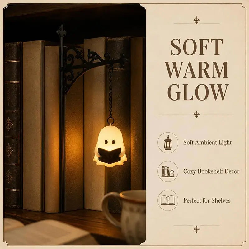 Halloween Ghost Bookshelf Lamp - Gothic LED Wall Light