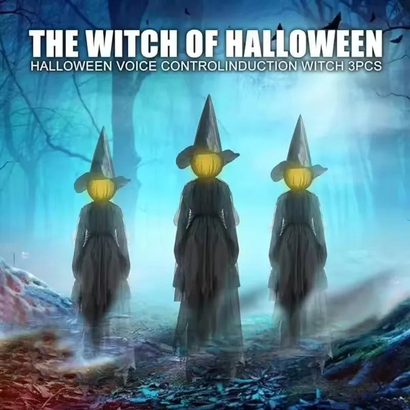 Light-Up Witch Stakes Halloween Outdoor Decoration