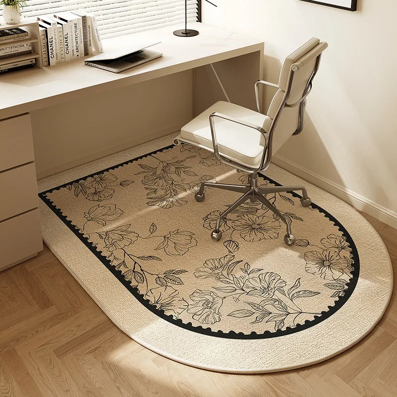 VIKAMA Chair floor mat Arched Bedroom vanity rug Modern home decor Study Playroom Swivel chair Mute rug Office desk floor mat