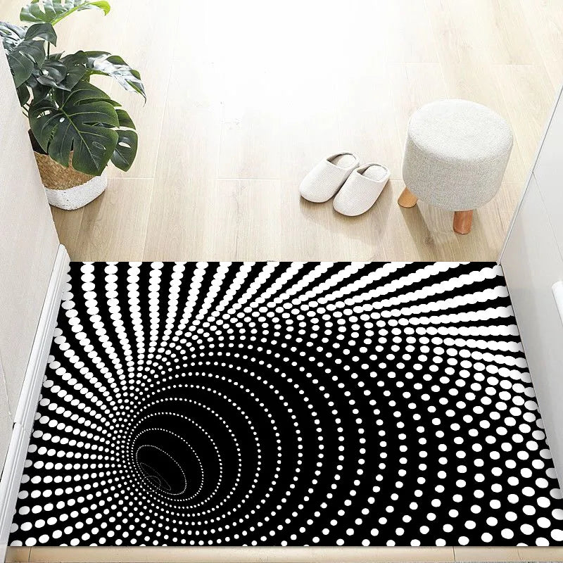 VIKAMA 3D Dizziness Crystal Velvet Floor Mat  Durable and Easy to Clean Anti-Slip Mat for Home Decoration  Entry Door Mat
