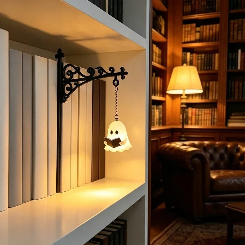 Halloween Ghost Bookshelf Lamp - Gothic LED Wall Light