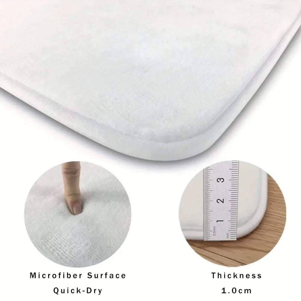 VIKAMA 1/2pc Pink Rose Pattern Floor Mat, Non-Slip And Water- Absorbent, For Kitchen, Bathroom, Entrance Area, Home Decoration
