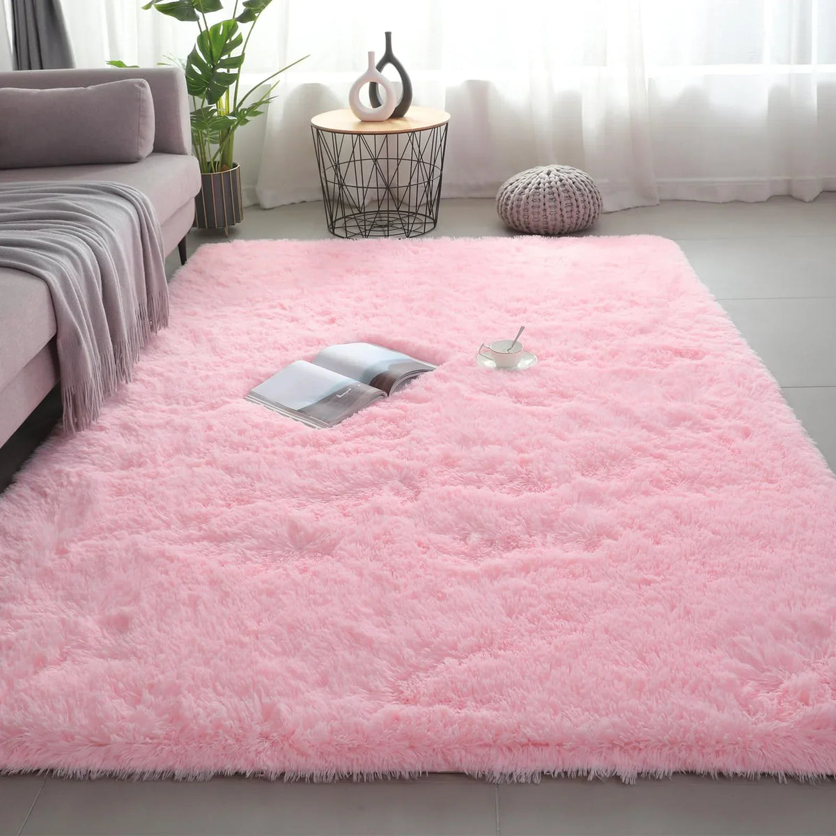VIKAMA Ultra-Soft Puffy Rug, Bedroom & Living Room Indoor Floor Mat, Nursery Carpet, Children's Girls' Room Home Decor