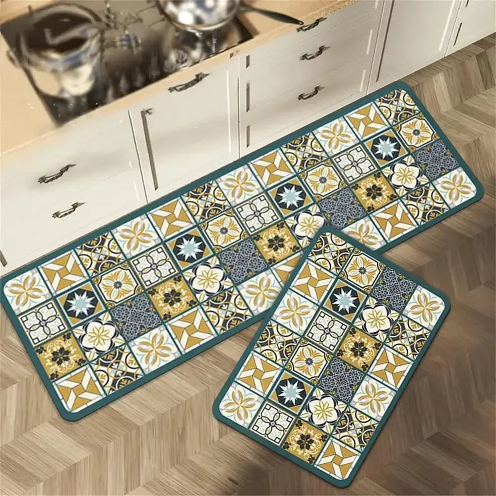 VIKAMA 1/2pcs Kitchen Floor Mat, Anti-Slip And Easy To Maintain, Home Decoration, Entrance Porch Carpet, Living Room Floor Mat