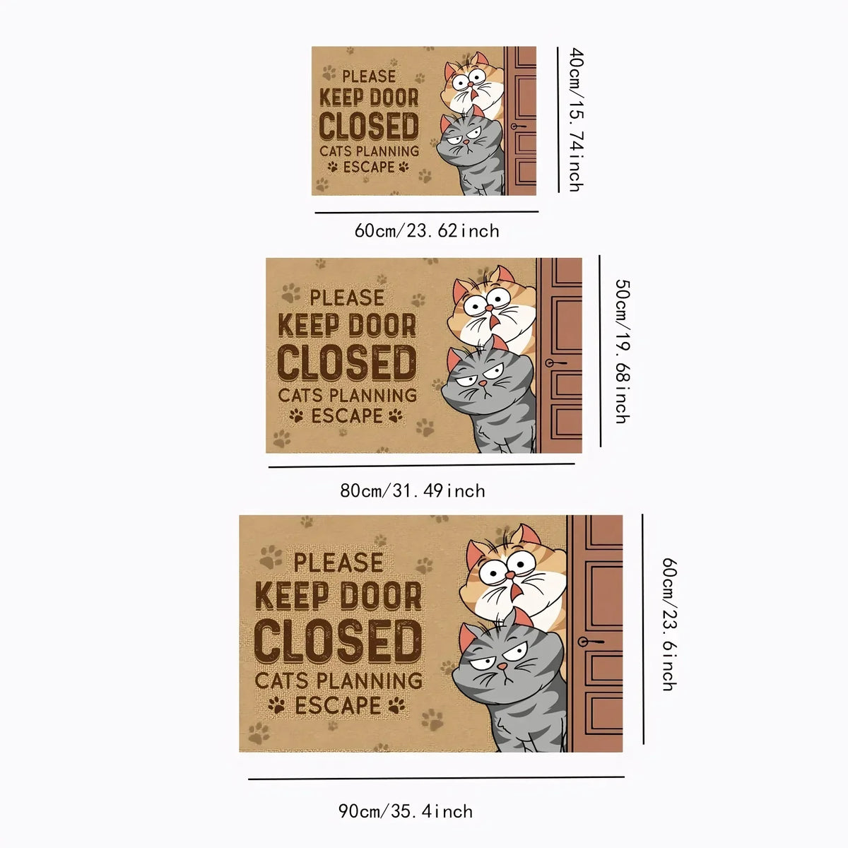VIKAMA Cartoon Cute Carpet Cat Floor Mat Door Mat Welcome Carpet Outdoor Carpet Rug For Bedroom Living Room Carpet Washable Carp