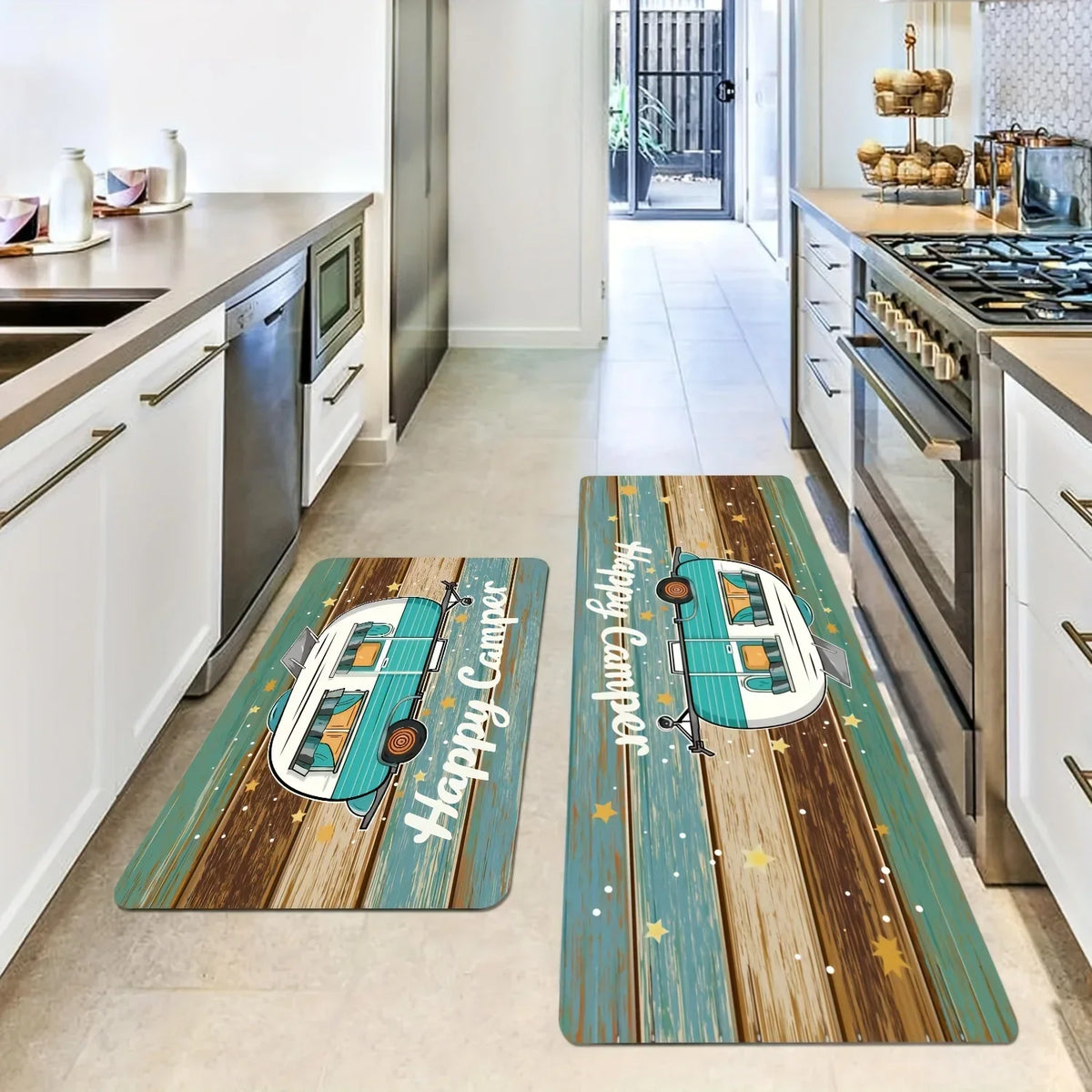 VIKAMA Vintage Wood Grain Car Flannel Rug Bedroom, Living Room, Entryway Doormat Soft and Comfortable Home Decor Rug
