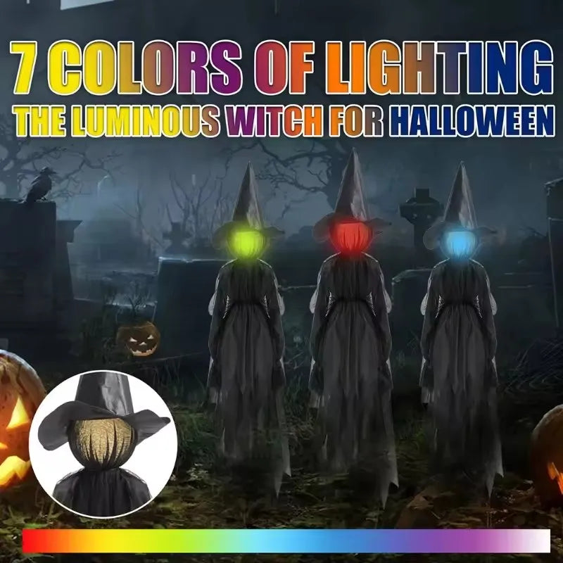 Light-Up Witch Stakes Halloween Outdoor Decoration