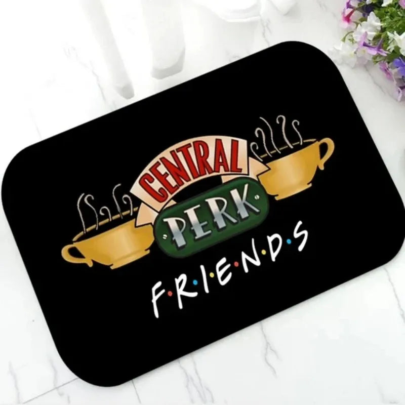 VIKAMA American Vintage Old Friends Entry Carpet Bedside Rug Door Mat Bedroom Floor Mat Simple Entrance Foot Mat Home Decor