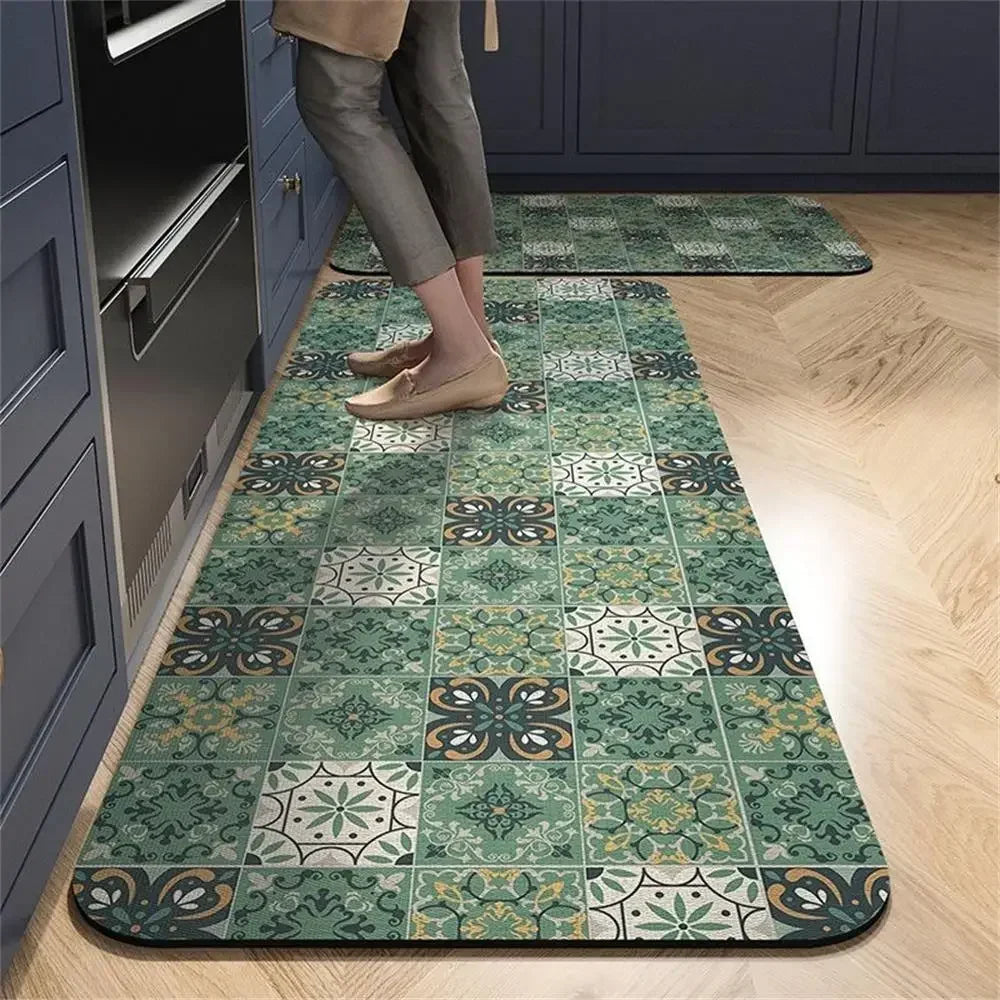VIKAMA 1/2pcs Kitchen Floor Mat, Anti-Slip And Easy To Maintain, Home Decoration, Entrance Porch Carpet, Living Room Floor Mat